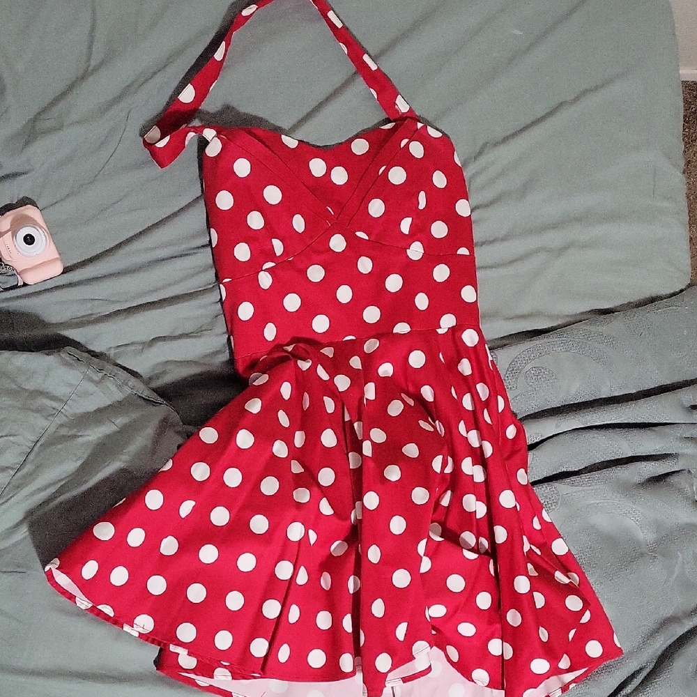 Red Polka Dot Halter Dress